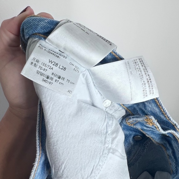 Levi’s Wedgie Straight Raw Hem Blue Denim Jeans 28 - Picture 5 of 5